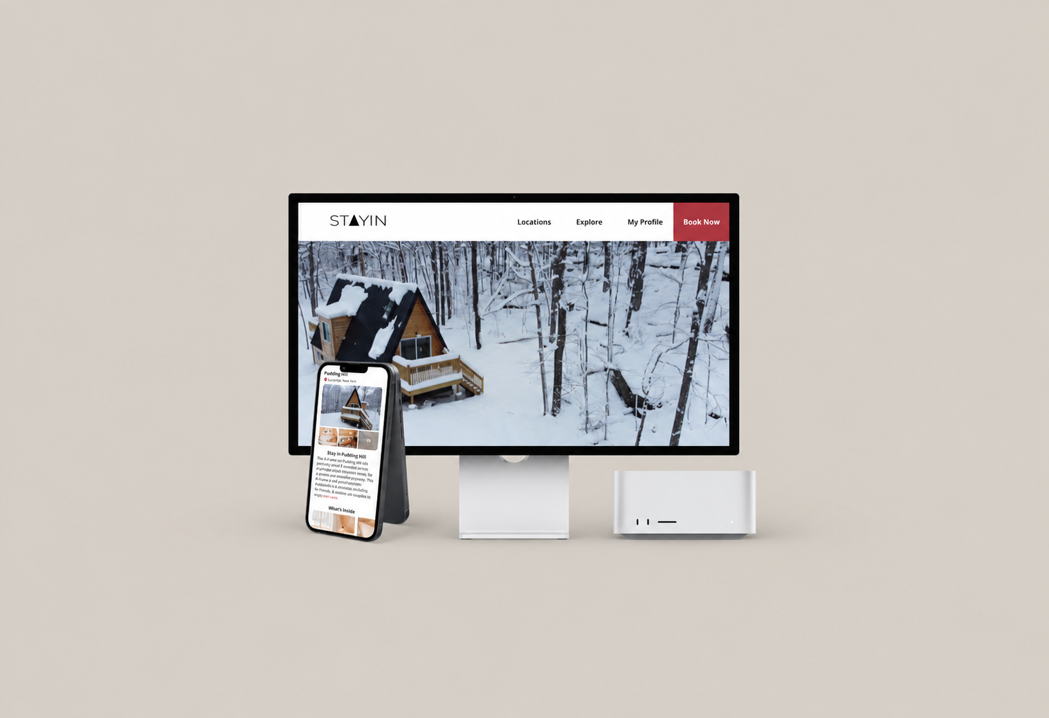 STAYIN vacation-home booking website across desktop and mobile